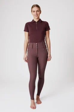 Hot horze Andrea kneforsterket ridebukse med silikon og høyt liv BurgundyRedMahogany