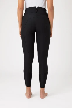 Best horze Angelina kneforsterket ridebukse, lett, stretch, lær, dame Black