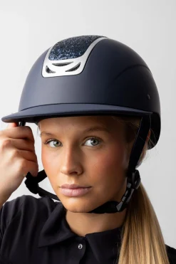Online horze Arix II ridehjelm med krystallornament DarkBlue/DarkBlue