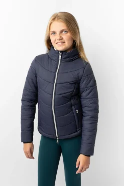 New horze Astrid vattert ridejakke for barn Polarblue