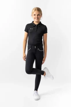 New horze Aubrey ridebukse, helforsterket med silikon, høyt liv, barn DarkNavy