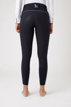Outlet horze Aubrey ridebukse med høyt liv og helforsterket med silikon, dame DarkNavy