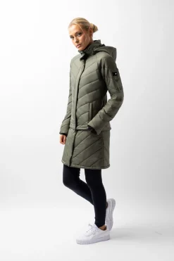 Clearance horze Aurora fôret parkas ridejakke med avtakbar skjorte til dame BeetleGreen