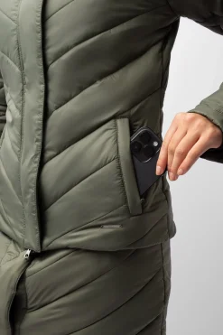 Clearance horze Aurora fôret parkas ridejakke med avtakbar skjorte til dame BeetleGreen