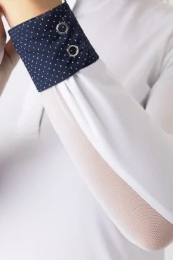 Hot horze Blaire langermet teknisk stevneskjorte til dame LSF 30+ White/DarkNavy