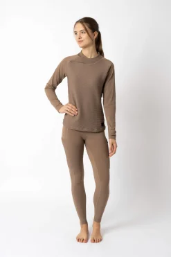 horze Brina treningsskjorte til dame Cariboubrown