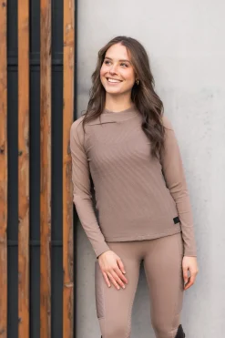 horze Brina treningsskjorte til dame Cariboubrown