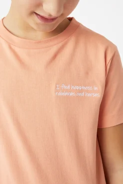 Sale horze Calina t-skjorte med broderi til barn ShrimpPink