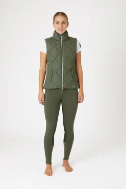 Discount horze Carola fôret ridevest til dame KhakiGr&oslash;nn