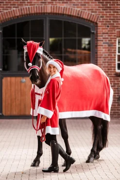 Outlet horze Christmas nisselue til hest Red