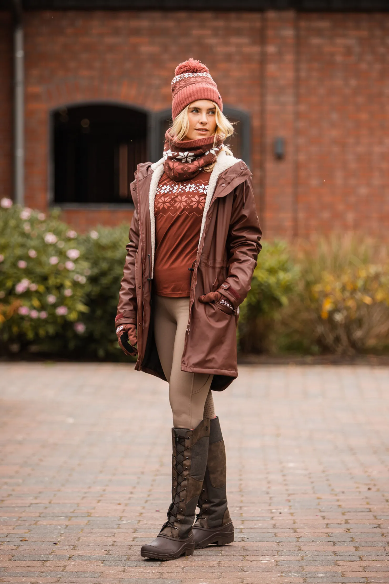 New horze Colorado termosko med glidelås bak, til dame Brown