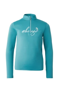 Clearance horze Cosma funksjonell langermet genser til barn GreenBlueSlate