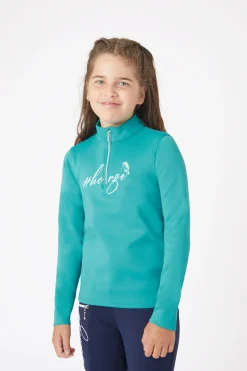 Clearance horze Cosma funksjonell langermet genser til barn GreenBlueSlate