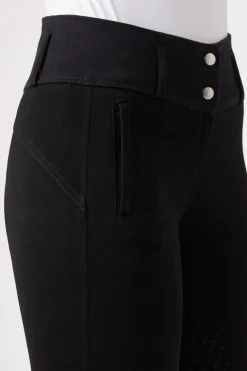 Online horze Daniela helforsterkede ridebukser med silikon, dame Black