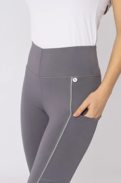 Hot horze Daria Dame ride tights med fullt sete TitaniumGrey