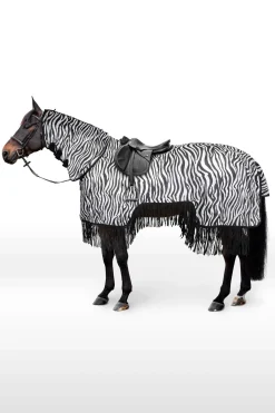 Online horze Defender ridedekken med frynser zebra