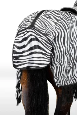 Online horze Defender ridedekken med frynser zebra