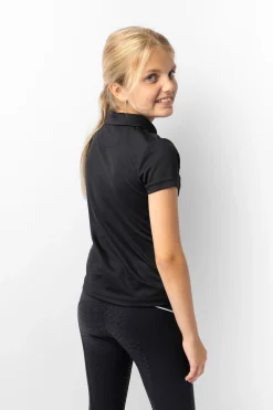 Discount horze Denise funksjonell kortermet poloskjorte, barn DarkNavy