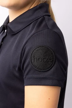 Discount horze Denise funksjonell kortermet poloskjorte, barn DarkNavy