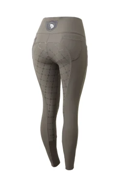 Hot horze Desiree helforsterket ridebukse, silikon, høyt liv, dame CastleRockDarkDrey