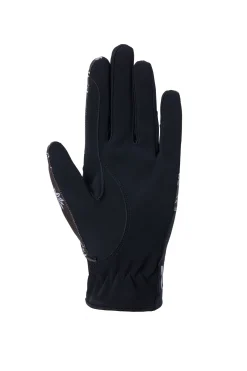 Best horze Edina ridehansker med trykk, dame AfterDarkBrown