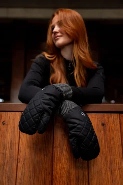 Clearance horze 3-finger votter Black