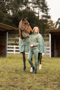 Hot horze Fiora tynn, vanntett ridejakke til dame Seaspraygreen