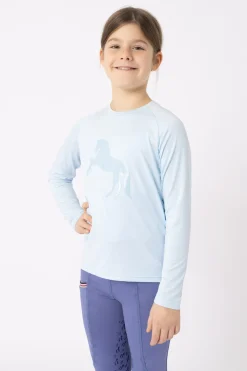 New horze Flora funksjonell langermet genser til barn IceWater