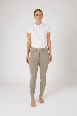 Discount horze Grand Prix helforsterkede thermo ridebukser i softshell, dame RoastedCashew(beige)