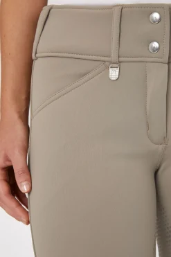 Discount horze Grand Prix helforsterkede thermo ridebukser i softshell, dame RoastedCashew(beige)
