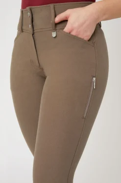 Sale horze Grand Prix II kneforsterkede ridebukser til dame IronGreyBrown