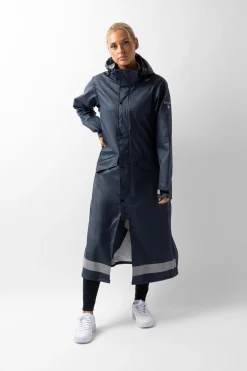 New horze Hazel lang regnjakke med splitt, dame DarkNavy