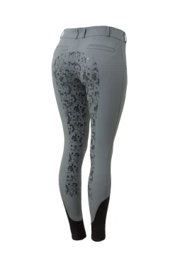 Hot horze Helforsterkede ridebukser med silikon og høyt liv, dame Grey