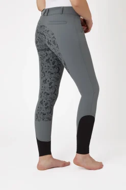 Hot horze Helforsterkede ridebukser med silikon og høyt liv, dame Grey