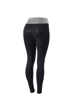 Discount horze helforsterket ridetights med silikon og glitterlinning, dame DB/AB