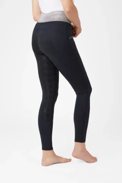 Discount horze helforsterket ridetights med silikon og glitterlinning, dame DB/AB
