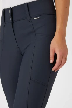 Discount horze Indira kneforsterkede ridebukser med høyt liv til dame InkBlue