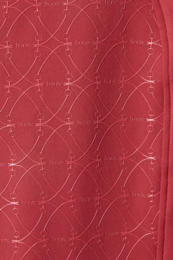 Clearance horze Ingrid helforsterkede vinter-ridebukser med høyt liv til dame MerlotWineRed