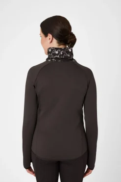 Discount horze Kaitlin funksjonell treningsskjorte med blomsterkrage, barn AfterDarkBrown