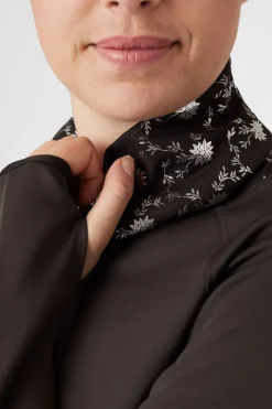 Discount horze Kaitlin funksjonell treningsskjorte med blomsterkrage, barn AfterDarkBrown