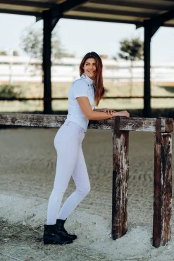 New horze Kaitlin helforsterkede ridebukser med blomsterdetaljer, dame OrchidHush