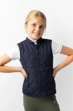 Clearance horze klassisk vattert vest til barn PeacoatDarkBlue