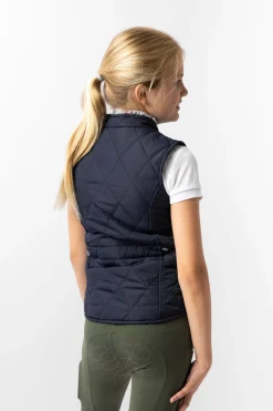 Clearance horze klassisk vattert vest til barn PeacoatDarkBlue