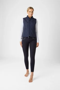 Clearance horze klassisk vattert vest til damer PeacoatDarkBlue