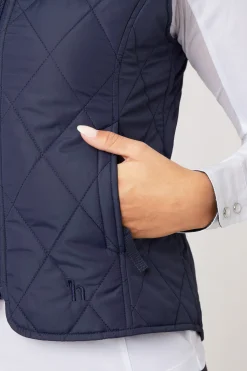 Clearance horze klassisk vattert vest til damer PeacoatDarkBlue