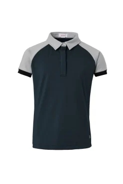 Online horze Laura treningsskjorte, barn ObscureNightBlue/PebbleGrey