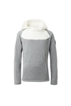 Sale horze Leanne teknisk hoodie, barn MelangeGrey/BrightWhite