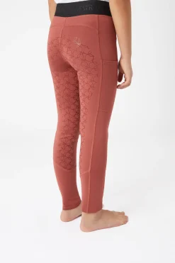 Hot horze Leighton Teens helforsterkede ridetights med silikon og varmt fôr RoanRouge