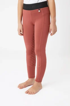 Hot horze Leighton Teens helforsterkede ridetights med silikon og varmt fôr RoanRouge