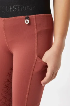 Hot horze Leighton Teens helforsterkede ridetights med silikon og varmt fôr RoanRouge